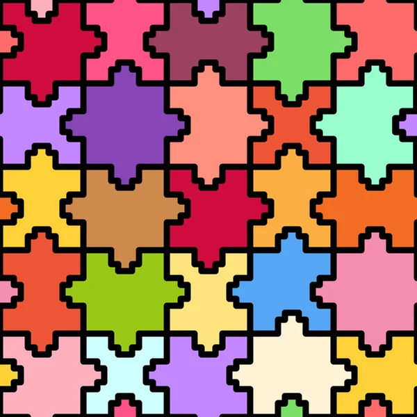 Quebra-cabeça colorido pixel — Vetor de Stock
