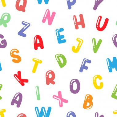 Karikatür renkli abc desen