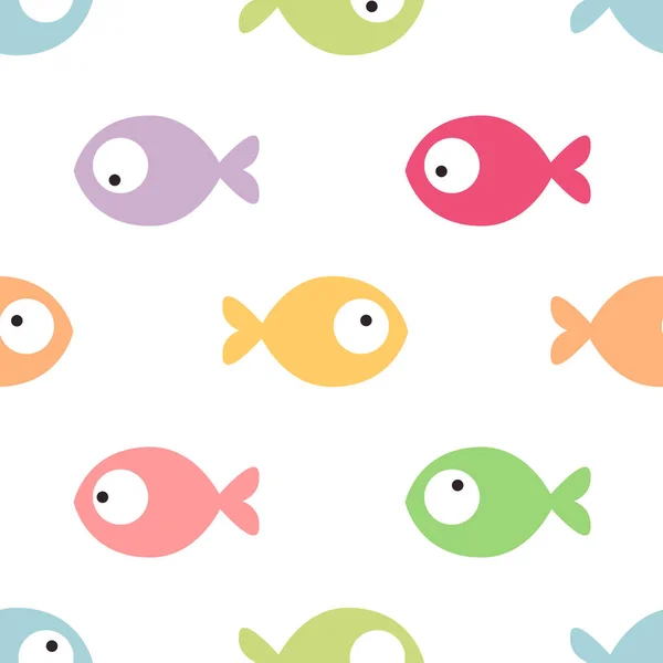 다채로운 재미있는 물고기 패턴 — 스톡 벡터