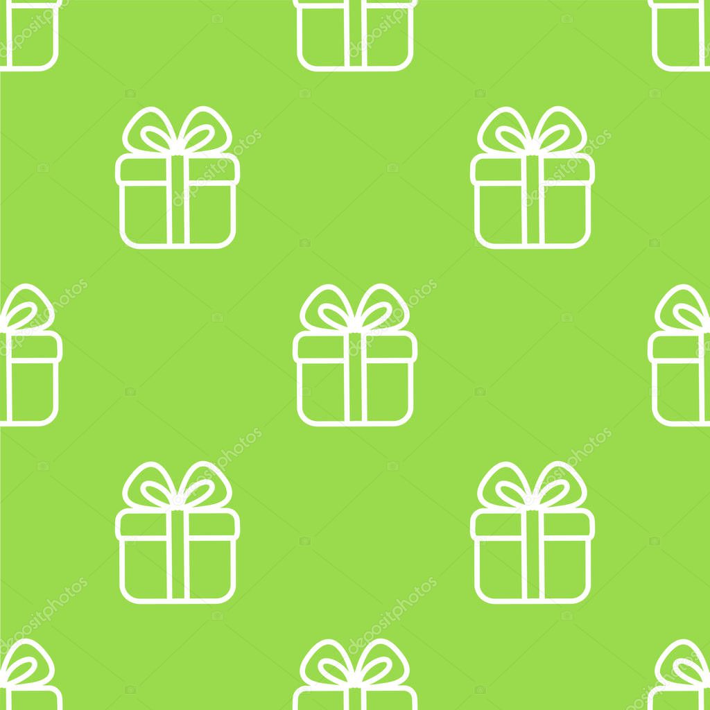 Cute little gift seamless vector pattern. Simple style