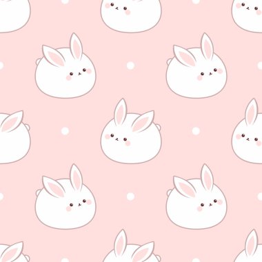 Nokta ile sevimli şişman tavşan deseni