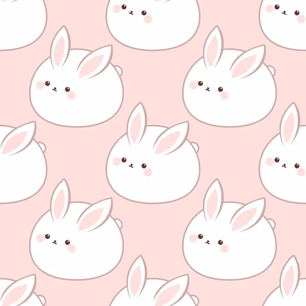 Cute fat rabbit pattern — Stock Vector