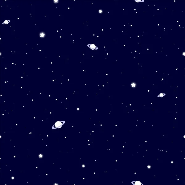 Modèle de ciel étoilé avec des planètes — Image vectorielle