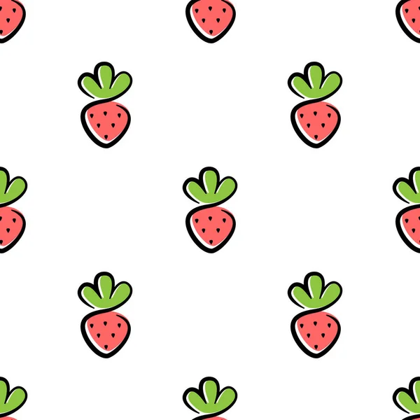 Small strawberry seamless pattern — Stock Vector