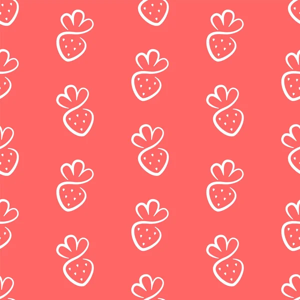 Nahtloses Muster mit Erdbeer-Symbol — Stockvektor