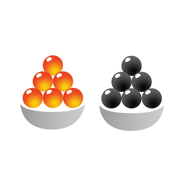 Roter und schwarzer Kaviar — Stockvektor