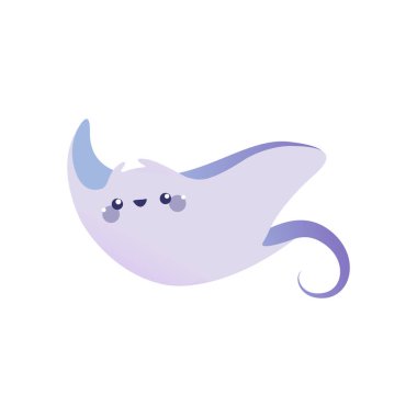 Küçük şirin rampa balığı. Vektör illüstrasyonu beyaz arkaplanda izole edildi