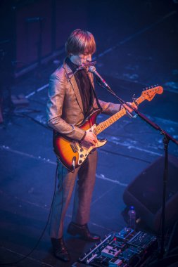 Amsterdam, Hollanda - 21 Şubat 2016: İngiliz psychedelic rock grubu Kula Shaker'ın Paradiso konser salonunda ki Albüm albümü K 2.0 için konseri