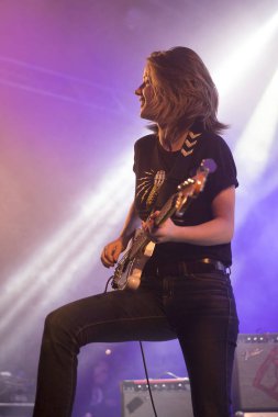 Nyon, İsviçre - 20 Temmuz 2017: Fransız Punk Grunge rock grubu Pogo Car Crash Control'ün Paleo Festivali'nde konseri