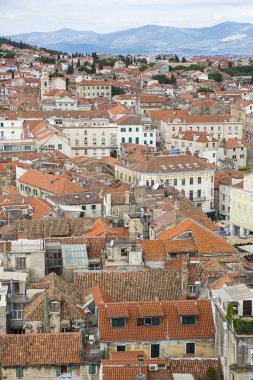 Tarihi bölünmüş rooftops panoramik görünüm, Dalmaçya, Hırvatistan