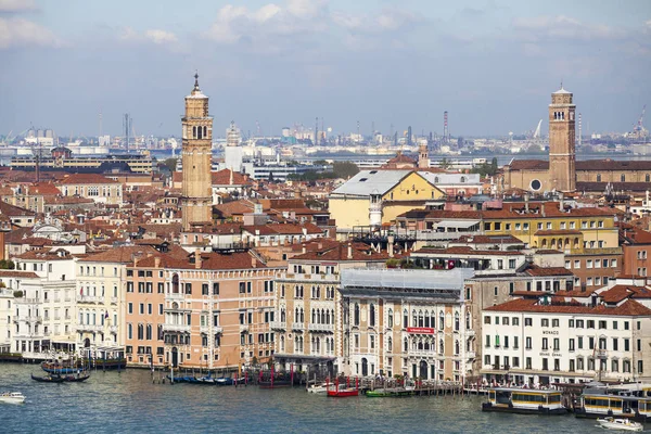 Вид Воздуха Венецианскую Лагуну Старым Городским Пейзажем Венеция Италия — стоковое фото