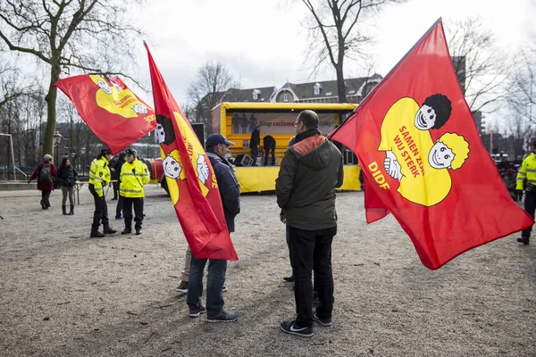 Amsterdam Nederland Februar 2016 Offentlig Flerkulturell Demonstrasjon Organisert Protestere Mot – stockfoto