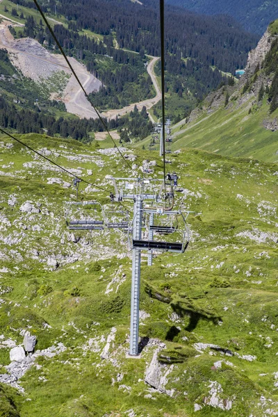 Paisagem Alpina Verão Vista Teleférico Maciço Montanhoso Dos Alpes Cantões — Fotografia de Stock
