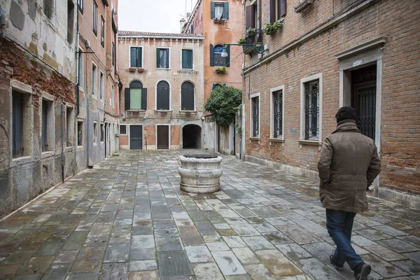 Venezia Italia Dicembre 2016 Tipica Piazzetta Del Centro Storico Venezia — Foto Stock