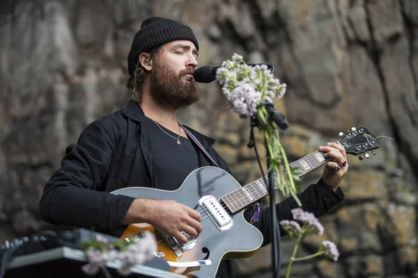 Traena Noruega Julio 2016 Concierto Del Cantautor Músico Australiano Cueva — Foto de Stock