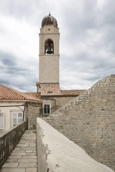 Sentiero Pedonale Sulla Vecchia Cinta Muraria Dubrovnik Croazia Con Vista — Foto Stock