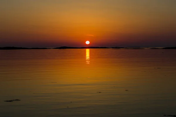 Norskt Landskap Midnattssolen — Stockfoto