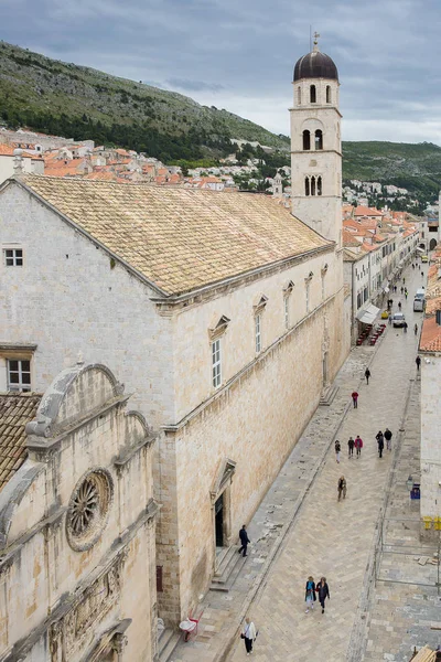 Monastère Franciscain Clocher Dubrovnik City Walls Dubrovnik Old Town Croatie — Photo