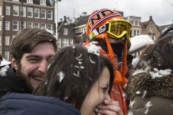 Amsterdam Paesi Bassi Noord Holland Sabato Aprile 2015 Pillow Fight — Foto Stock