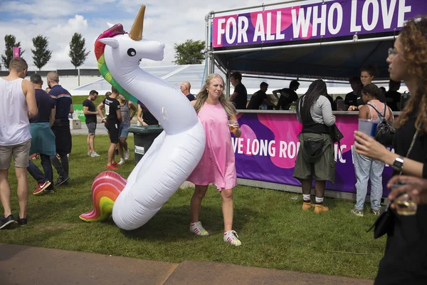 Amsterdam Hollanda Temmuz 2017 Westerpark Milkshake Festivali Nde Şişme Tek — Stok fotoğraf