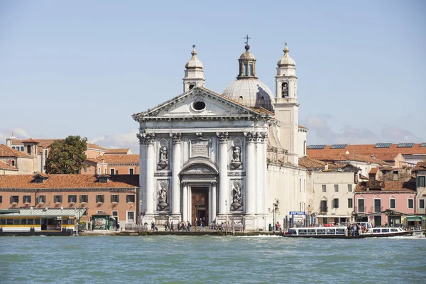 Venecia Italia Abril 2016 Vista Sobre Laguna Venecia Con Iglesia — Foto de Stock