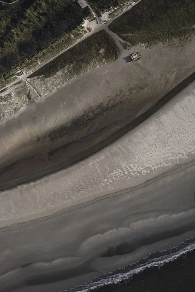 Aerial Coastal View Beach Dune Frisian Island Ameland Netherlands — Stock Photo, Image