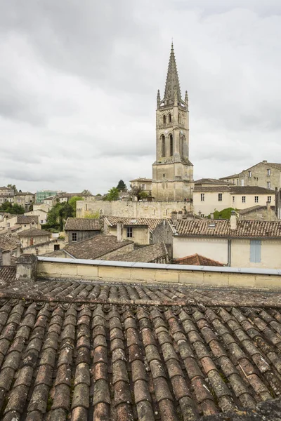 フランス中世の村の空中写真フランス サンエミリオン — ストック写真