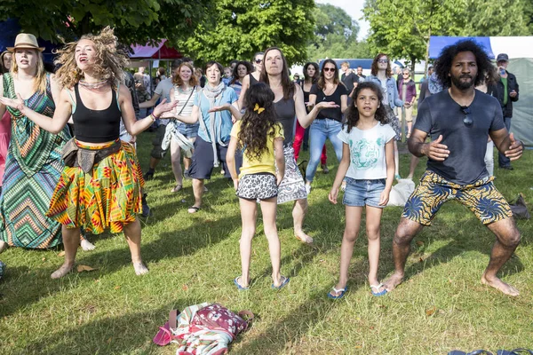 Amsterdam Países Bajos Julio 2015 Taller Danza Africana Durante Amsterdam — Foto de Stock