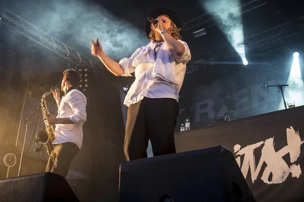 Traena Noorwegen Juli 2015 Concert Van Zweedse Rock Band Movits — Stockfoto