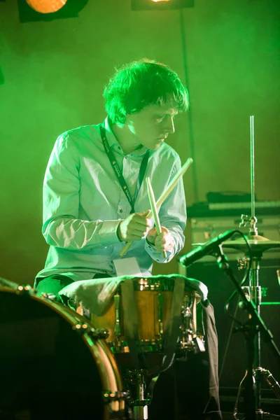 Traena Noruega Julho 2014 Durante Concerto Cantora Finlandesa Jaakko Eino — Fotografia de Stock