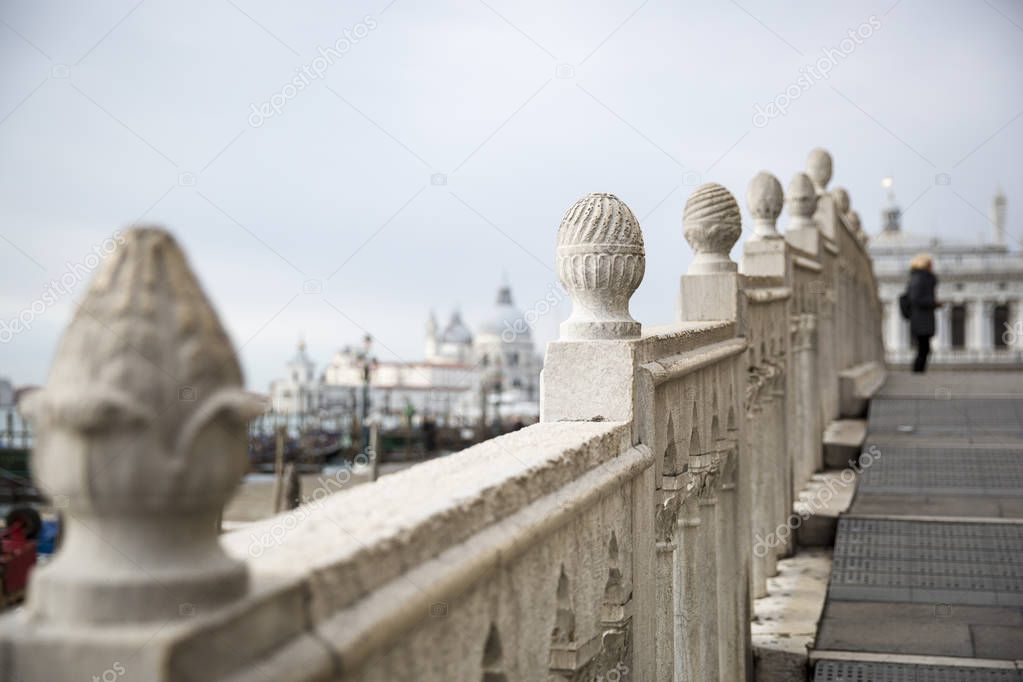 Marble parapet/banister of a Venetian bridge