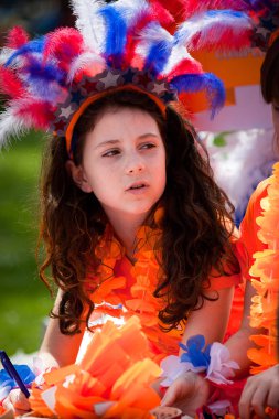 Amsterdam, Hollanda, 30 Nisan 2014: resmi ulusal bayram Kral günü kutlaması - Koningsdag - Kral Willem'in doğum gününü kutlamak için her yıl 30 Nisan'da tüm ülkede düzenlendi