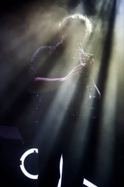 Amsterdam, Hollanda 16 Mart 2016: Fransız Kervan Sarayı konseri melkweg