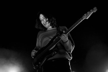 Amsterdam, Hollanda - 27 Kasım 2016: Heineken Music Hall'daki Pixies konseri öncesinde İsveçli rock grubu Fews'in destek hareketi