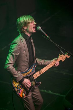 Amsterdam, Hollanda - 21 Şubat 2016: İngiliz psychedelic rock grubu Kula Shaker'ın Paradiso konser salonunda ki Albüm albümü K 2.0 için konseri