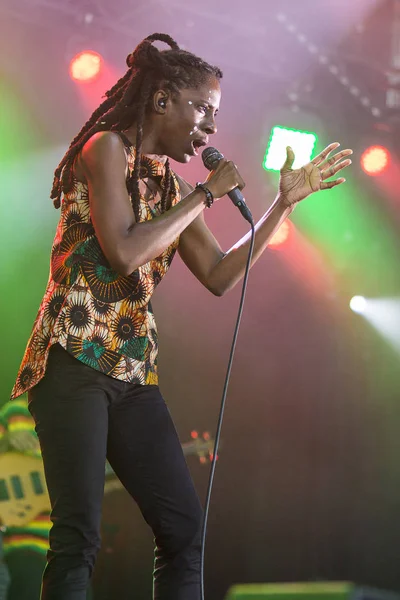 Nyon Svájc Július 2017 Reggae Dub Jamaicai Énekes Koncertje Jah9 — Stock Fotó