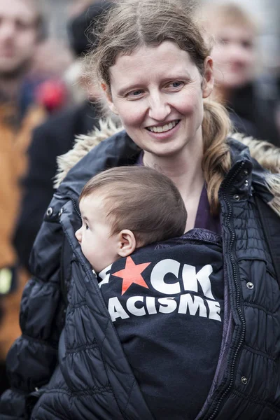 Amsterdam Países Bajos Febrero 2016 Manifestación Pública Multicultural Organizada Para —  Fotos de Stock