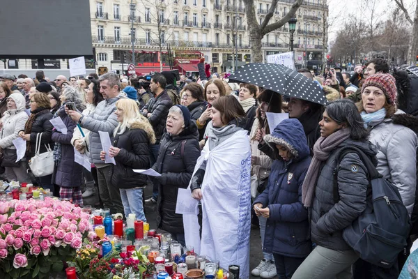 París Francia Enero 2016 Ceremonia Para Conmemorar Las Víctimas Del — Foto de Stock