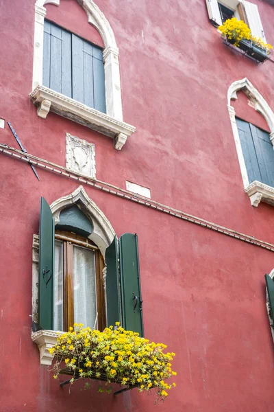 Typical Venetian style window in Venice, Italy.