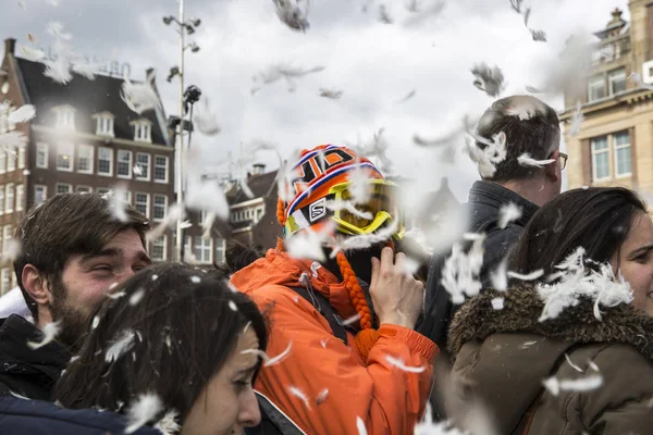 Amsterdam Paesi Bassi Noord Holland Sabato Aprile 2015 Pillow Fight — Foto Stock