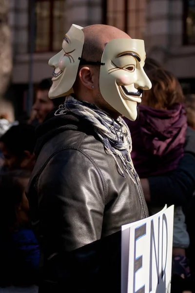 Amsterdam Nizozemsko Obsadí Amsterdam Října 2011 Celosvětové Protesty Demonstrace Proti — Stock fotografie