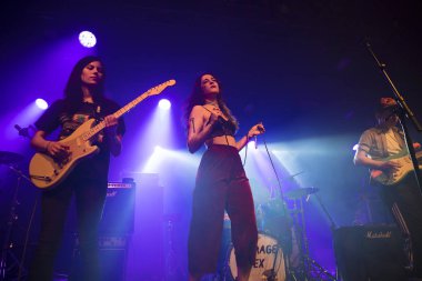 Amsterdam, Hollanda - 17 Şubat 2018 - İngiliz rock grubu The Charlatans'ın Paradiso Noord konseri öncesinde ilk perde wiith İngiliz rock grubu Average Sex - De Tolhuistuin