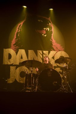 Amsterdam, Hollanda - 19 Mart 2017: Kanadalı hard rock heavy metal grubu Danko Jones'un Melkweg konseri