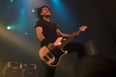 Amsterdam, Hollanda - 19 Mart 2017: Kanadalı hard rock heavy metal grubu Danko Jones'un Melkweg konseri