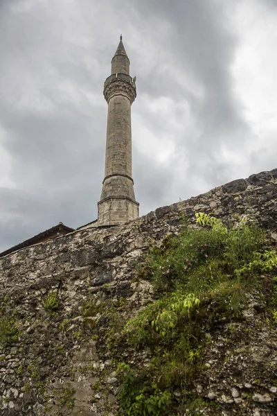 Minareto Della Moschea Tabacica Nel Centro Storico Mostar Bosnia Erzegovina — Foto Stock