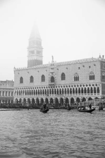 Black White Magical Mysterious View San Marco Piazza Saint Mark — стоковое фото