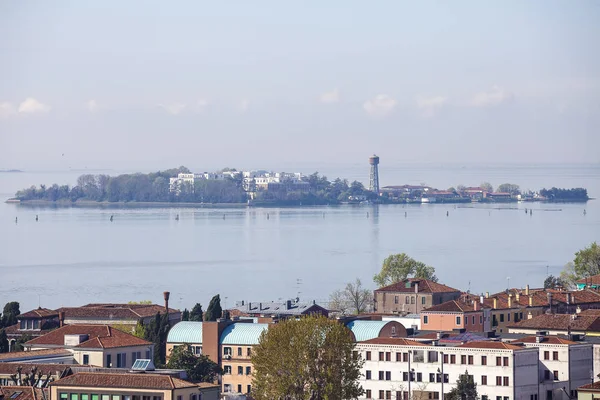 Venetië Italië April 2016 Vanuit Lucht Uitzicht Venetiaanse Lagune Met — Stockfoto