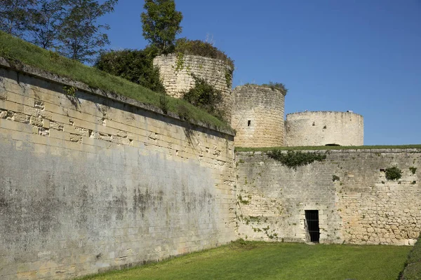 defensive boundary wall with tower of the Blaye Citadel, Gironde, France