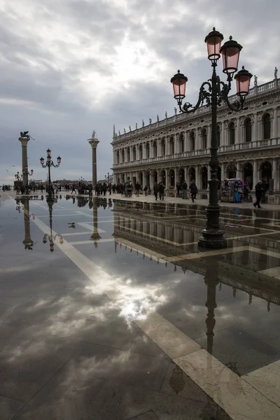 Веница Италия Январь 2015 Вид Площадь Сан Марко Покрытую Водой — стоковое фото