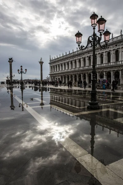 Веница Италия Январь 2015 Вид Площадь Сан Марко Покрытую Водой — стоковое фото